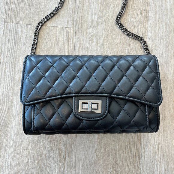 Womens Black Quilted Purse - Picture 2 of 10